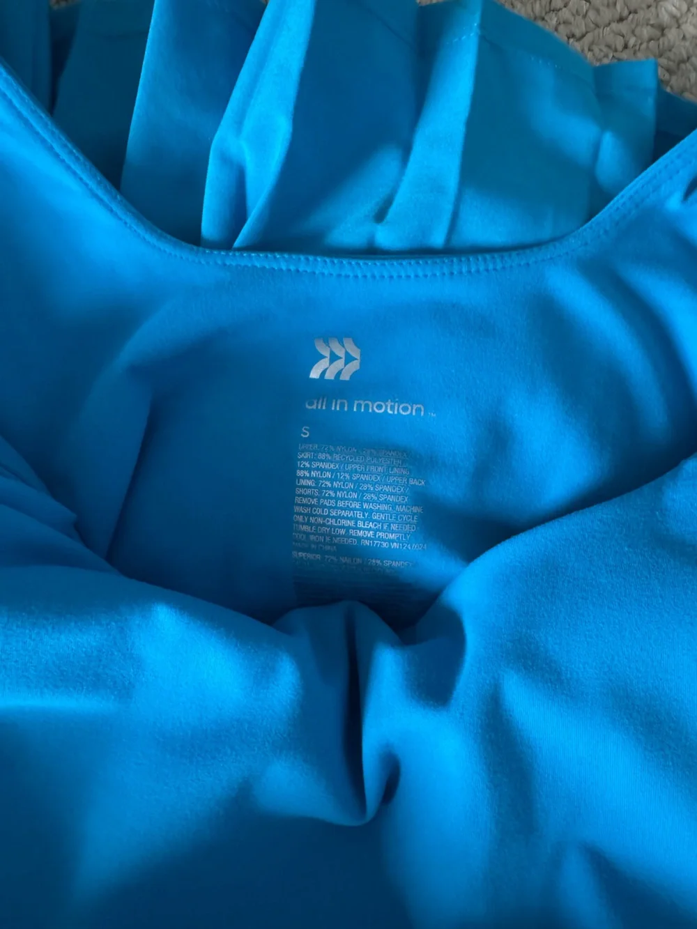 all in motion bright blue active sport dress, size small; pockets! - Picture 7 of 9